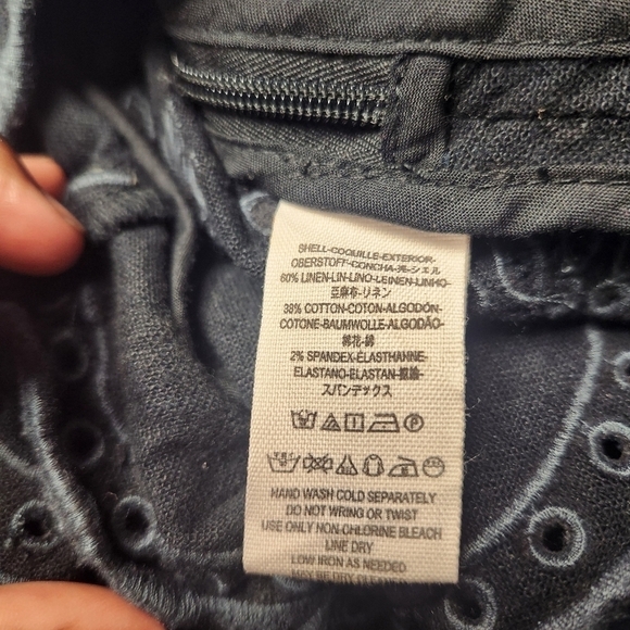 Free People Life’s Too Short Shorts Black Sz. 4 Embroidered Eyelet Scalloped - Picture 8 of 8